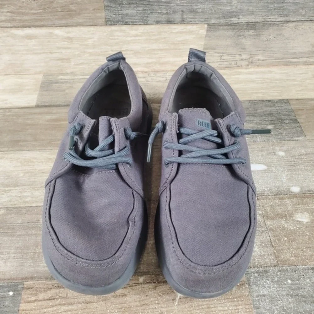 Reef Swellsole Cutback Mens Shoes Sz 9.5 Dark Gray Round Toe Lace Up‎ Sneakers